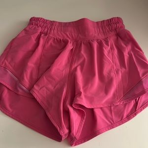 Lululemon size 0 hotty hot shorts in the color sonic pink. Low rise 2.5 in.